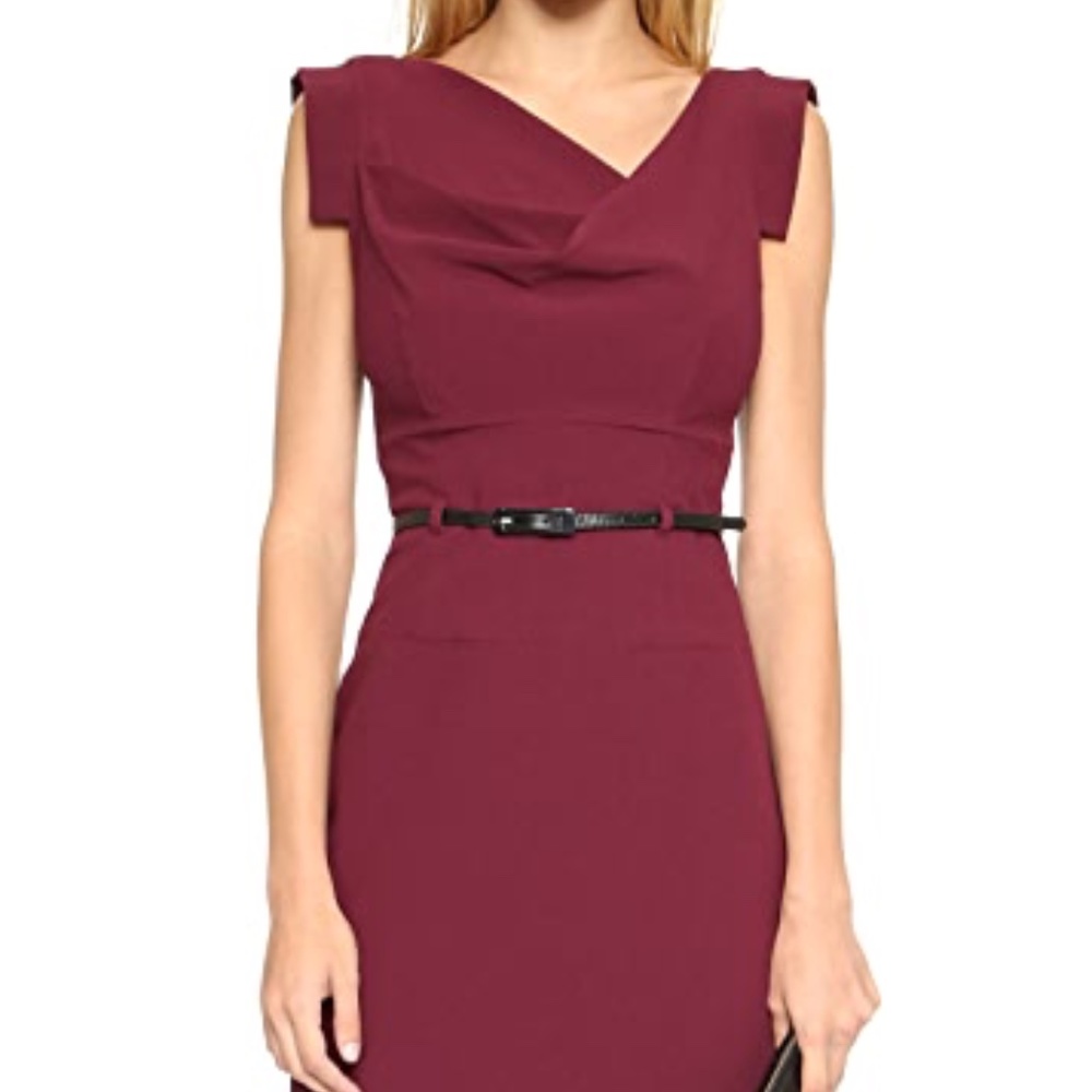 Black Halo Jackie O Sheath Dress Burgundy Size XS